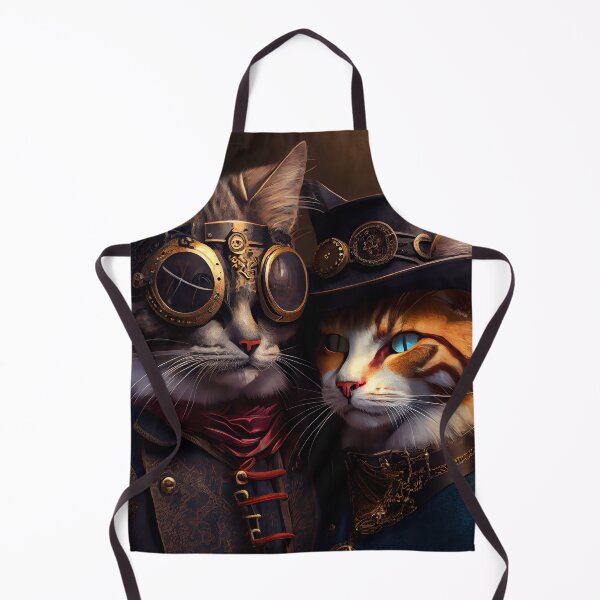 Item preview, Beautiful couple of Steampunk cats cat love animal pet fantasy designed and sold by ladarkepoque.