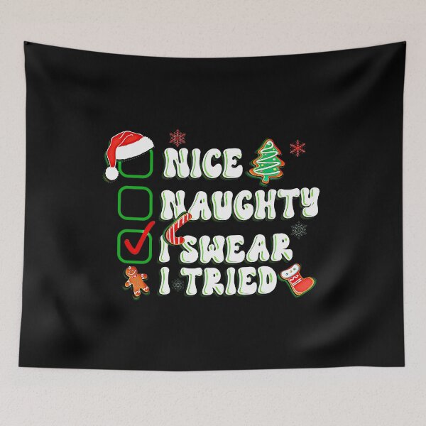 Item preview, Nice Naughty I Swear I Tried Christmas Funny Checklist designed and sold by csoDesign.