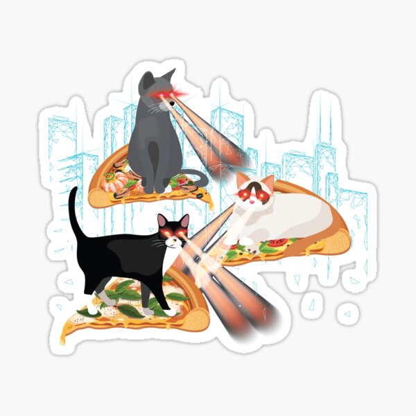 dj cat - space cat - cat pizza - cute cats oval sticker