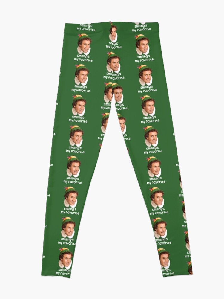 Smiling's my favorite Buddy The Elf Movie Will Ferrell Leggings for Sale  by starkle