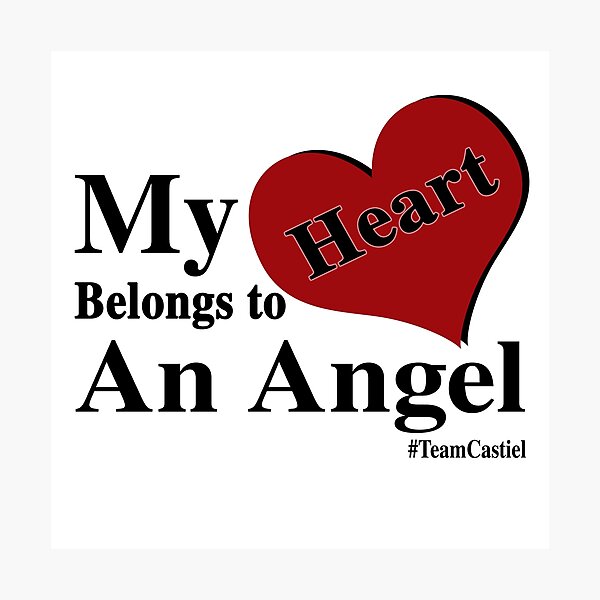 Item preview, #TeamCastiel - My Heart Belongs To An Angel (black text) designed and sold by zbear11.