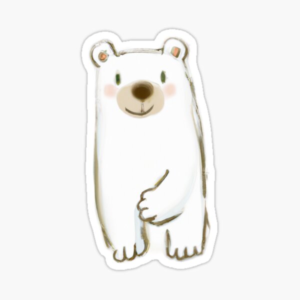 Cute Polar Bear Drawing Sticker for Sale by WeHeartAnimals
