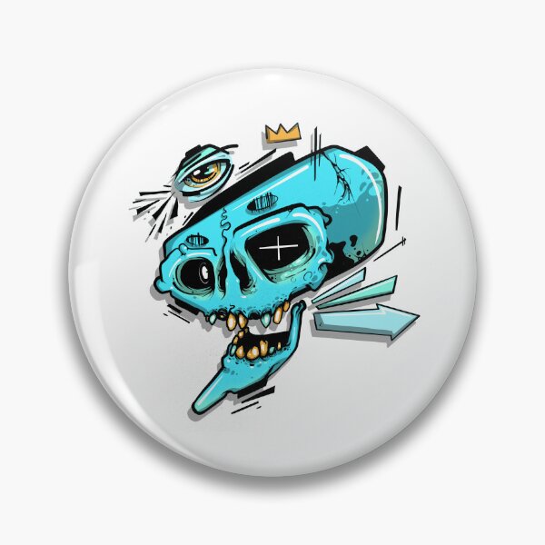 Item preview, Blue Graffiti Skull designed and sold by Graffitidesign.