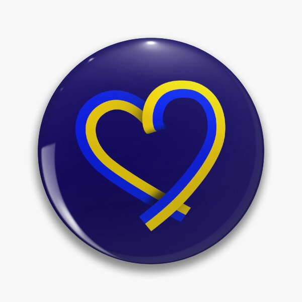 Item preview, Heart Loop Ribbon Blue Yellow Gold Ukraine Sweden designed and sold by lathspell.