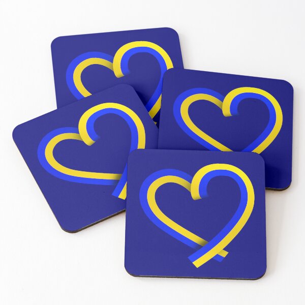 Item preview, Heart Loop Ribbon Blue Yellow Gold Ukraine Sweden designed and sold by lathspell.