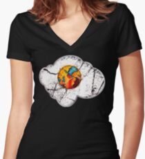 ‘Sunny Side up’ Digital art Women's Fitted V-Neck T-Shirt