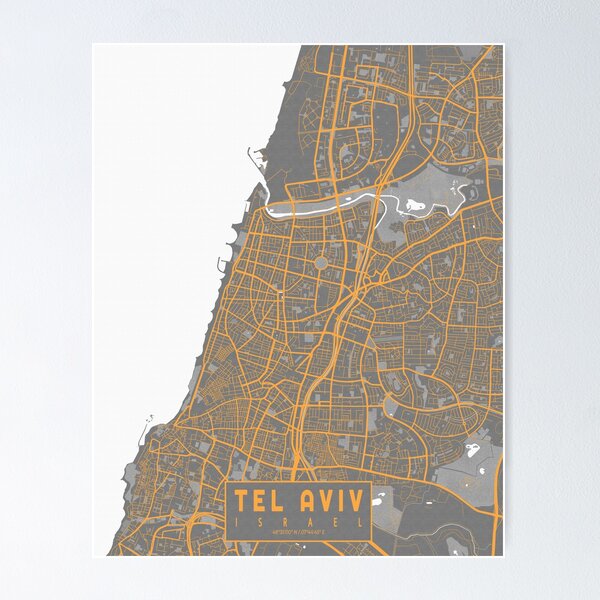 Tel Aviv City Map of Israel - Bauhaus