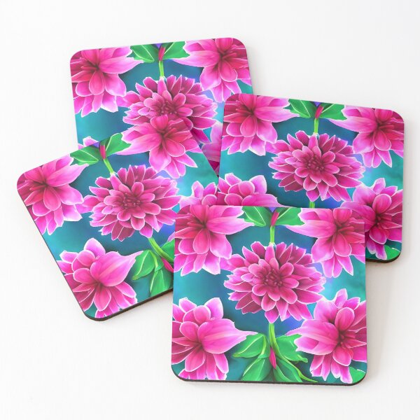 Item preview, Pink dahlia watercolor artwork designed and sold by The Love Quill.