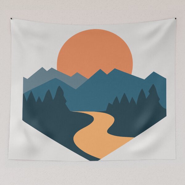 Item preview, Sun set on mountains corner designed and sold by Mahe-Art.