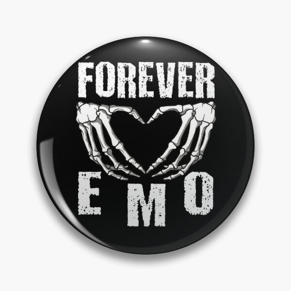 Elder Emo Button Badge, Black & White, Forever Emo, Pin Back Button Badge,  Emo Pin, Emo Gift, Accessories, 38mm badge, OG, Millennial Scene
