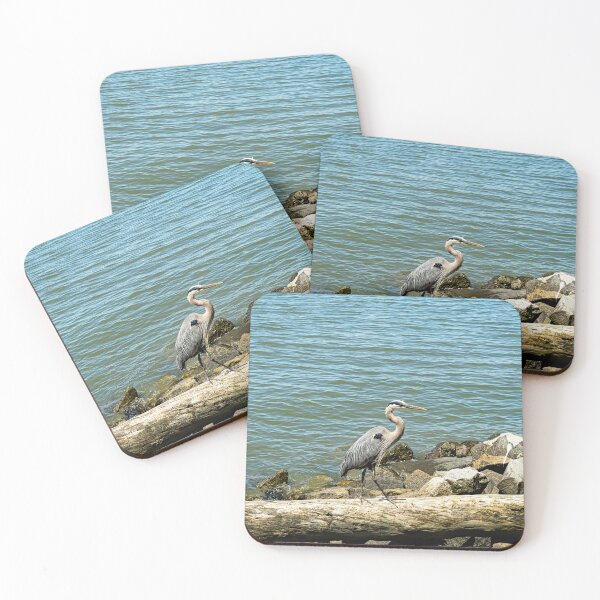 Item preview, Great Blue Heron on Driftwood  designed and sold by ShorelineImages.