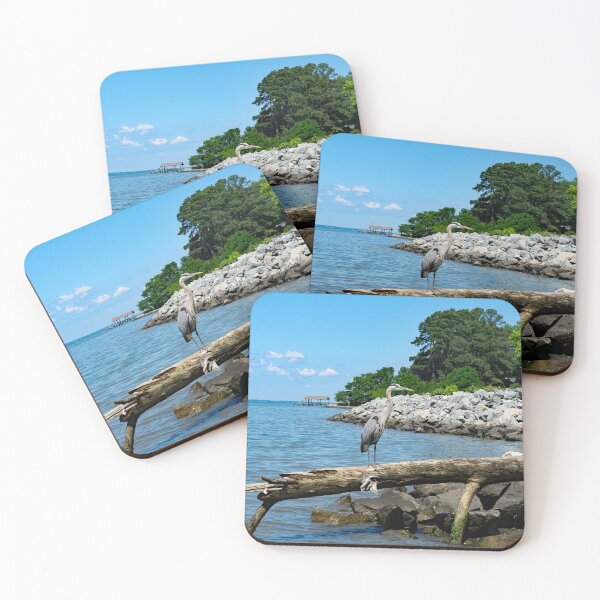 Item preview, Great Blue Heron and View of James River designed and sold by ShorelineImages.