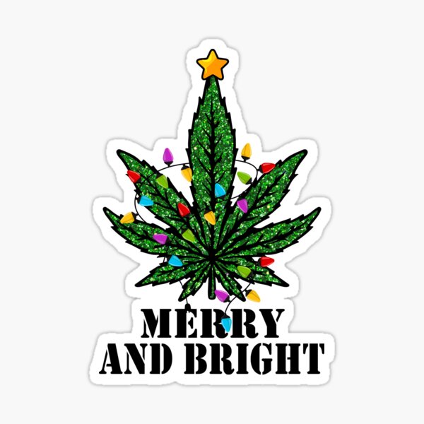 Item preview, Merry and Bright Weed Christmas Tree, Cannabis Christmas Tree designed and sold by ConstanceA.