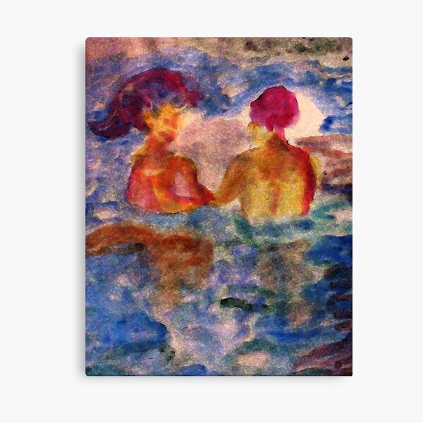 They found friendship in water, watercolor Canvas Print
