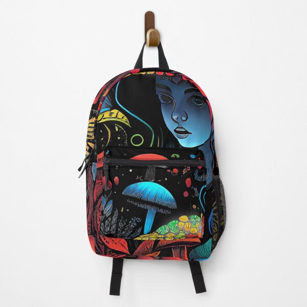 Item preview, Colorful Trippy Mushroom Girl Illustration designed and sold by amersoliman.