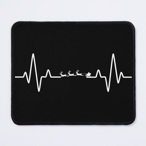 Item preview, Christmas santa flying reindeer heartbeat designed and sold by ProtonProject.
