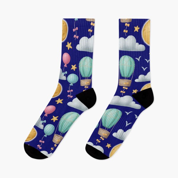 Item preview, Sleeping pattern with balloons, moon and stars designed and sold by KOTOdesign.
