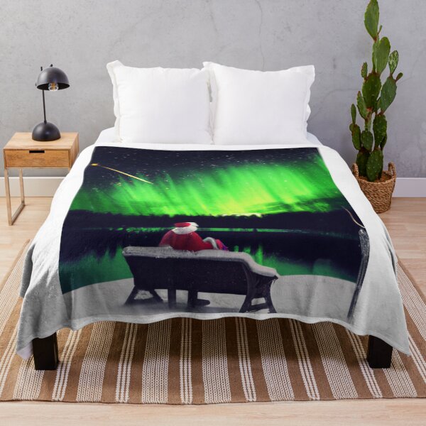 Item preview, Santa Claus and northern lights - Christmas designed and sold by DOOSKY M.