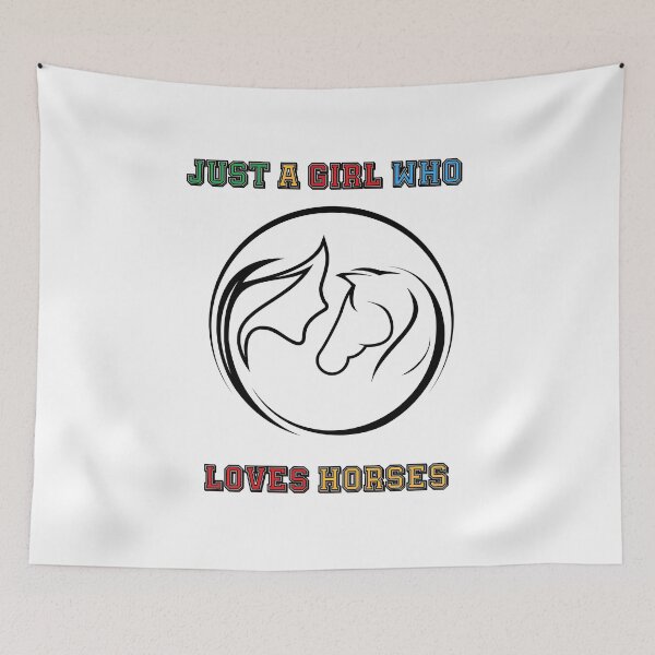 Item preview, Just a girl who loves horses,women and girl equine lovers, hippophiliac, horse moms, primary colours  designed and sold by allycat57.