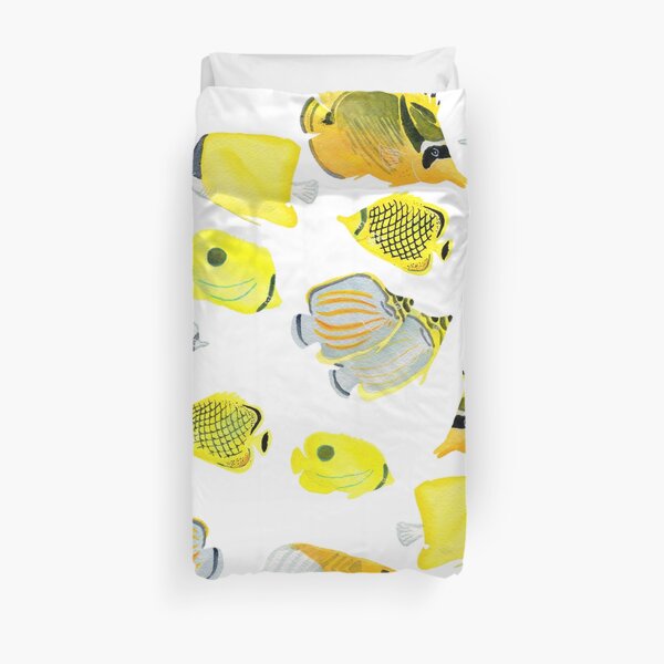 Butterflyfish of the tropical Pacific Duvet Cover