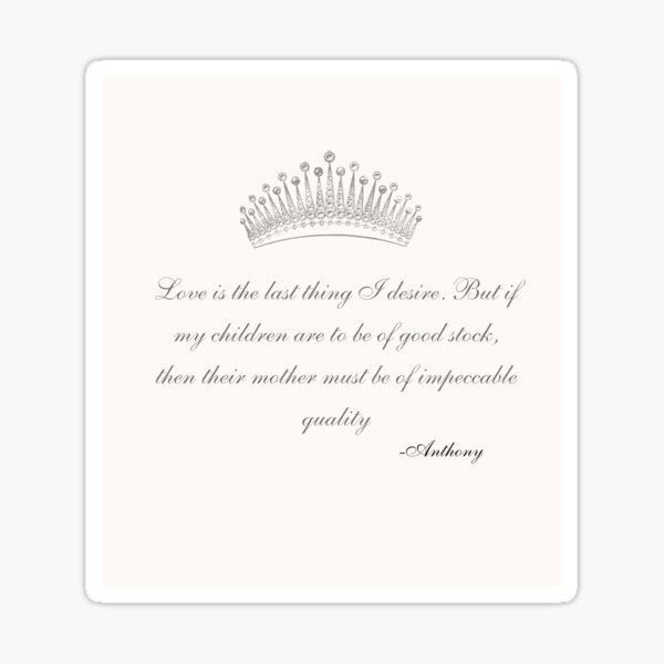 Lines from the series Bridgerton Sticker