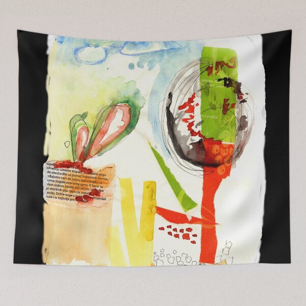 Item preview, Abstract landscape illustration mixed media collage designed and sold by DigitalMagShop.
