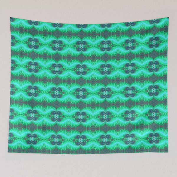 Item preview, Green and Blue Feathery Pattern | Teal on Repeat designed and sold by JillyJ05.