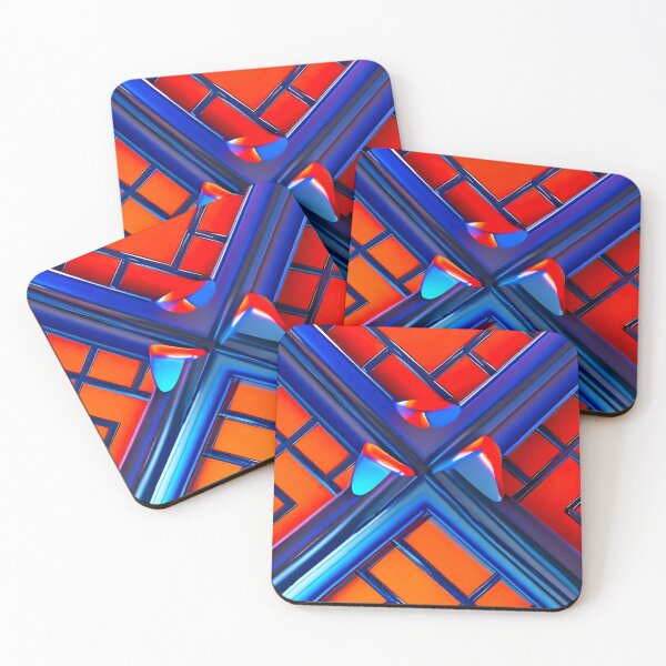 Item preview, Blue orange geometric abstraction v3 designed and sold by mwebba2005.