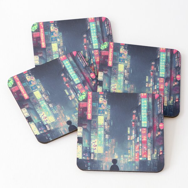 Item preview, Hero Enters Tokyo Neon Rainy Anime Japan designed and sold by Trendy-Now.