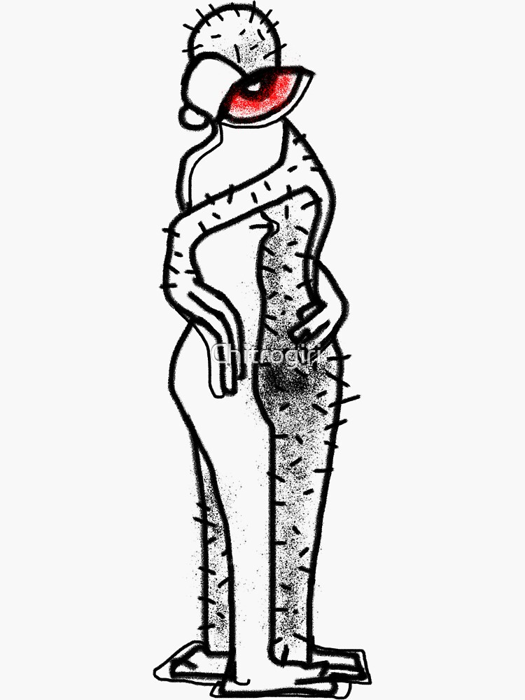 Pegatina «Arte lineal de dos humanos