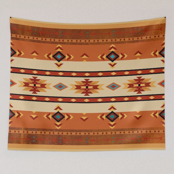 Item preview, Western Tribal Pattern - Browns, Rust, And Blue designed and sold by handsoftime2020.