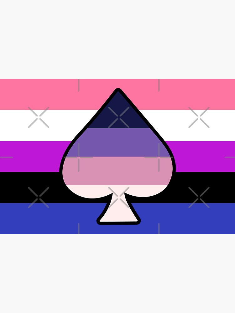 Asexual Spectrum And Genderfluid Pride Flag With Ace Of Spades Sticker For Sale By Lunyssa