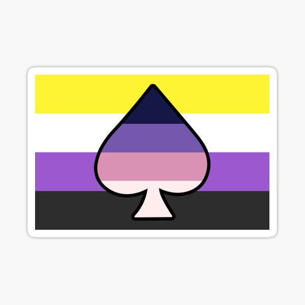 Asexual Spectrum And Non Binary Pride Flag With Ace Of Spades Sticker For Sale By Lunyssa 