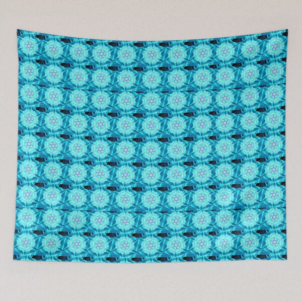Item preview, Teal Pinwheel | Funky Pinwheel Pattern | Classy Aqua Fractals designed and sold by JillyJ05.