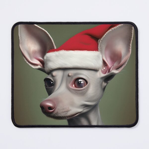 Item preview, Christmas American Hairless Terrier Wearing A Santa Hat designed and sold by ZenEverAI.