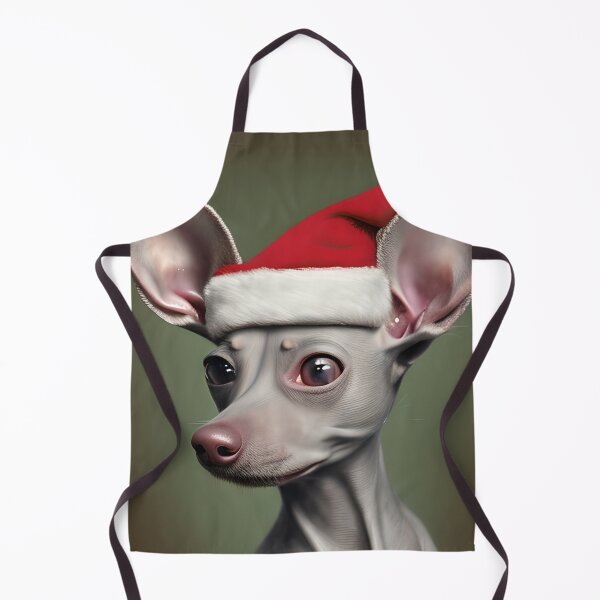 Item preview, Christmas American Hairless Terrier Wearing A Santa Hat designed and sold by ZenEverAI.