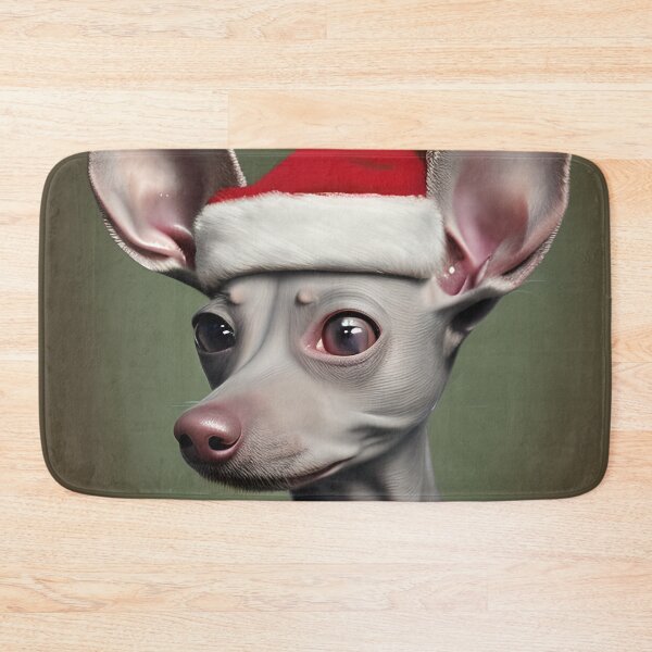 Item preview, Christmas American Hairless Terrier Wearing A Santa Hat designed and sold by ZenEverAI.