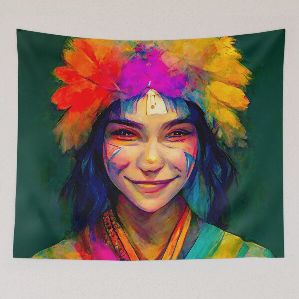 Item preview, The Profound Rainbow Shaman - spiritual art spiritual artwork spirituality wellness well-being designed and sold by LvSoulCreations.