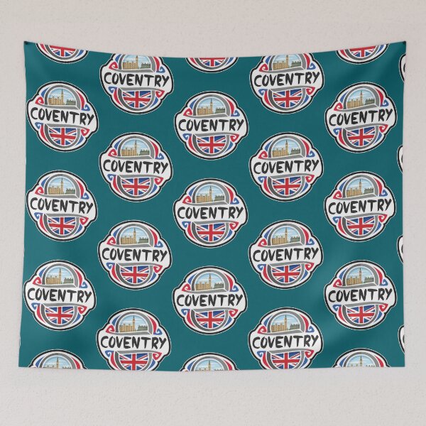 Item preview, Coventry UK United Kingdom Flag Badge Travel Souvenir Stamp   designed and sold by SerenaMorin.