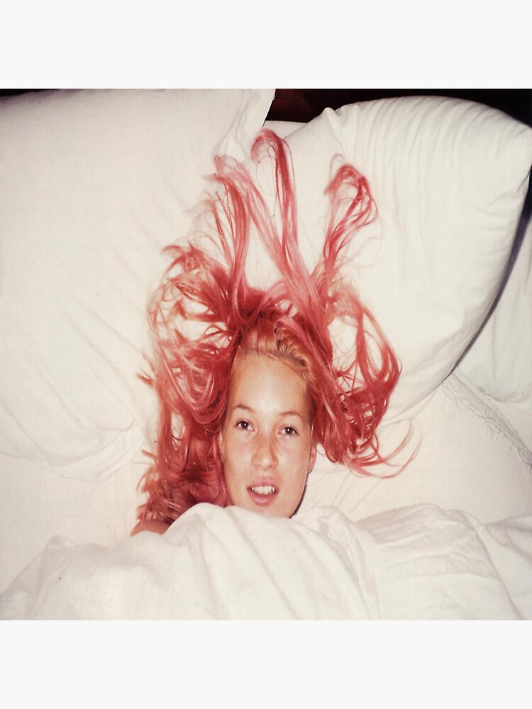 "Vintage Pink Hair Kate Moss" Sticker for Sale by TwentyTwoUX Redbubble