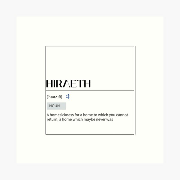 Hiraeth ART POEM SERIES Digital Download Wordy Print Black 