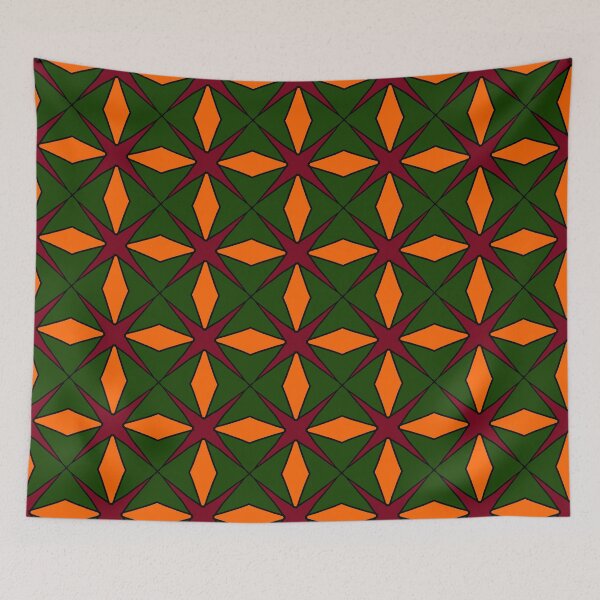 Item preview, Green Orange Mixed Geometric Pattern designed and sold by patternologyy.