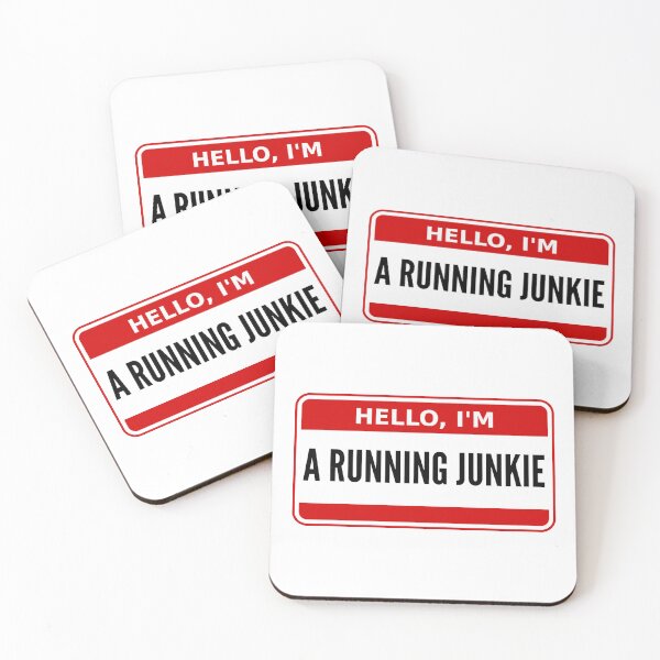 Artikelvorschau, Namensschild Running Junkie entworfen und verkauft von Runner's High.