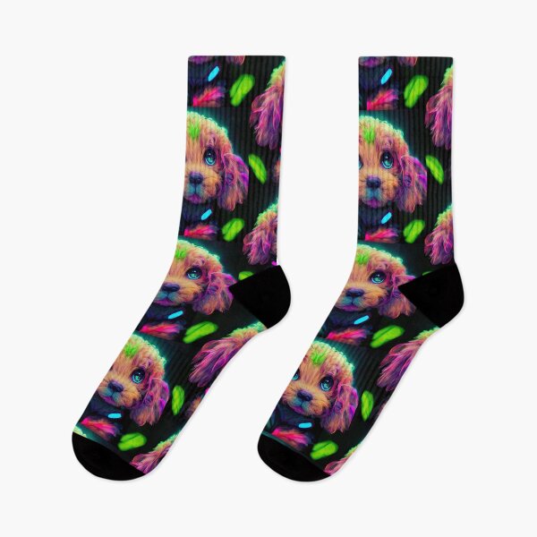 Item preview, Cavapoo Puppy, Neon Dogs, fantastic design perfect for people who love Cavapoo. Grab this design as a gift for your husband, sister or boyfriend, who loves dogs. The design is great for your family.  designed and sold by KnickyKnackyDD.