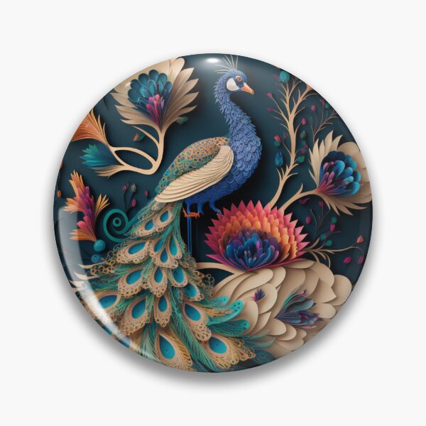 Item preview, Peacock in the garden paper craft style designed and sold by GorinART.