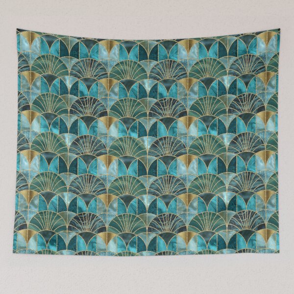 Item preview, Art Deco Splendid Luxury Elegant Retro Design Teal And Green designed and sold by artsandsoul.