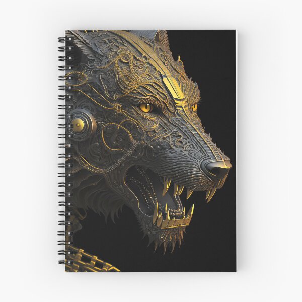 Item preview, Wolf, metal alloy with gold patterns designed and sold by NadiiaSemyroz.