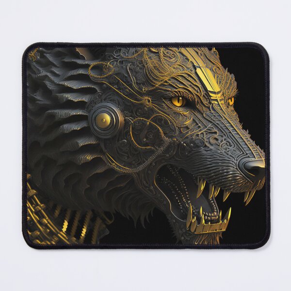 Item preview, Wolf, metal alloy with gold patterns designed and sold by NadiiaSemyroz.