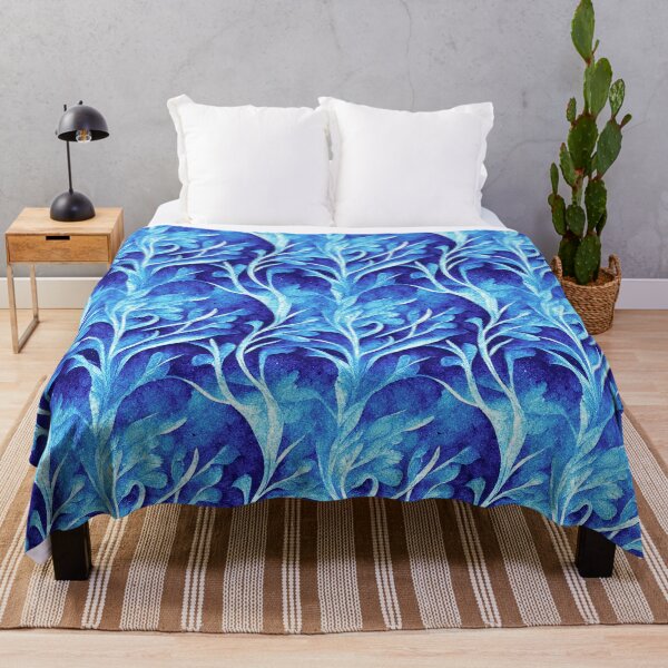 Aperçu de l'œuvre Modèle aquarelle de fleurs bleues - motif aquarelle d'hiver créée et vendue par PP-Patterns.