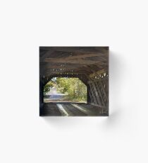 Maple Street Covered Bridge Acrylic Block